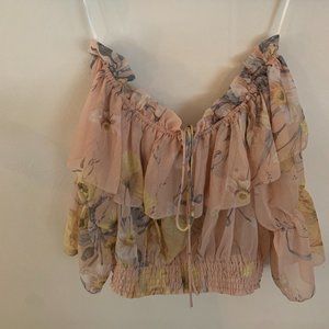 H & M floral crop blouse